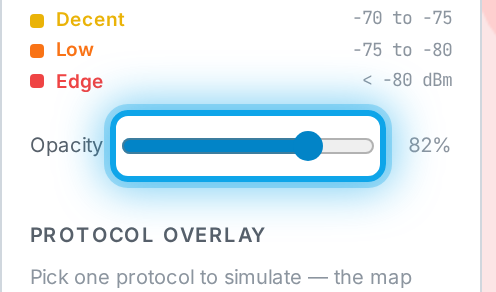 The heatmap opacity control.