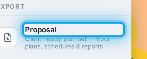 Start from Export, then choose Proposal or Quote.