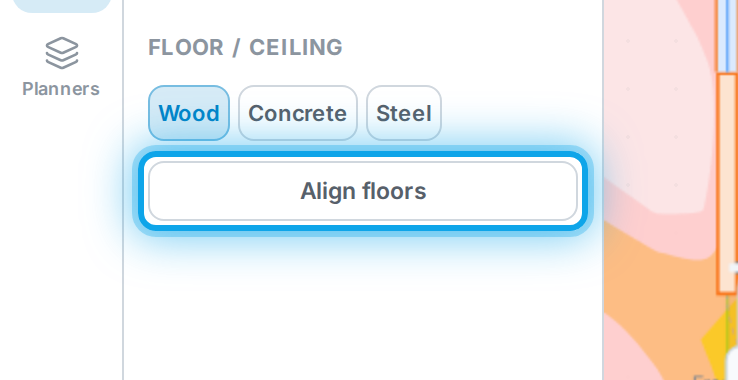 Align floors, in the Floor panel, so storeys line up.